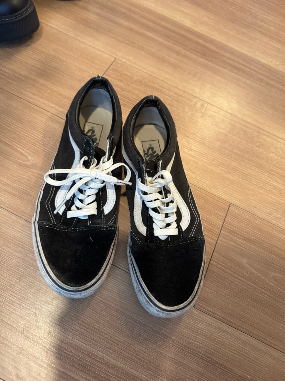 Vans Black and White Old Skool Low-Top Sneakers